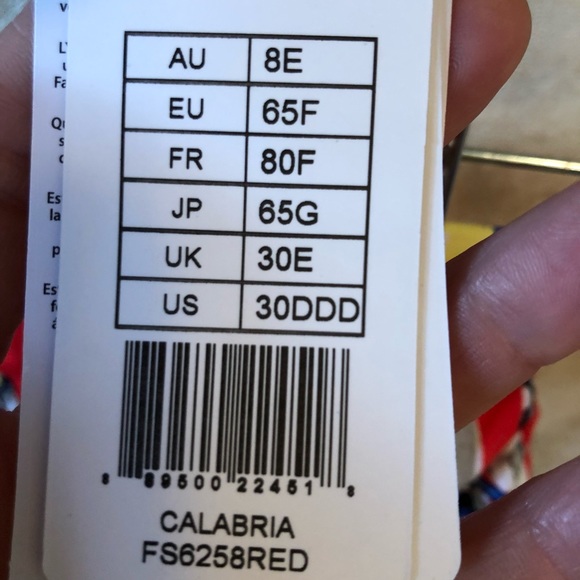 NWT Fantasie Calabria red bikini small/30DDD - Picture 6 of 8